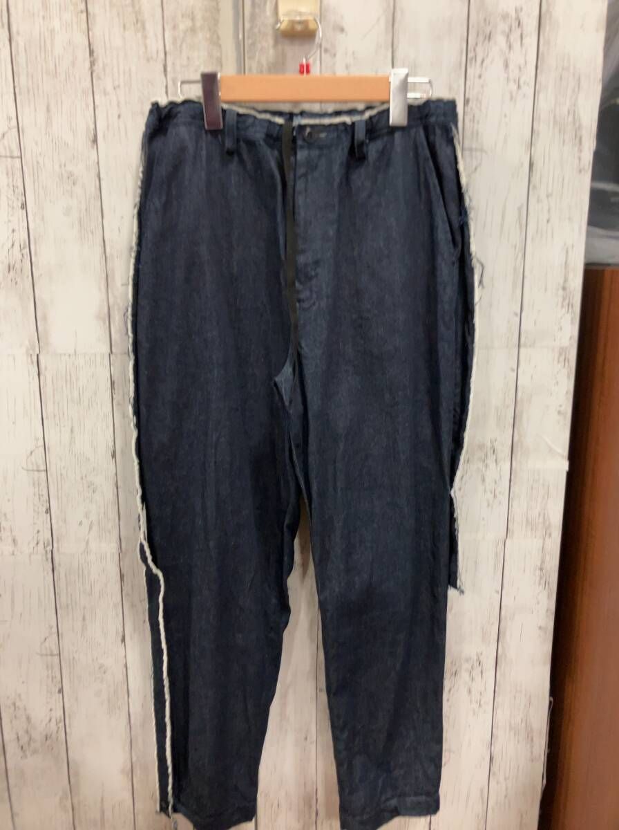 Y’s ワイズ その他ロングパンツ YS-P 11-009 コットン サイドライン デニムパンツ ダメージ加工 made in Japan 使用感有り
