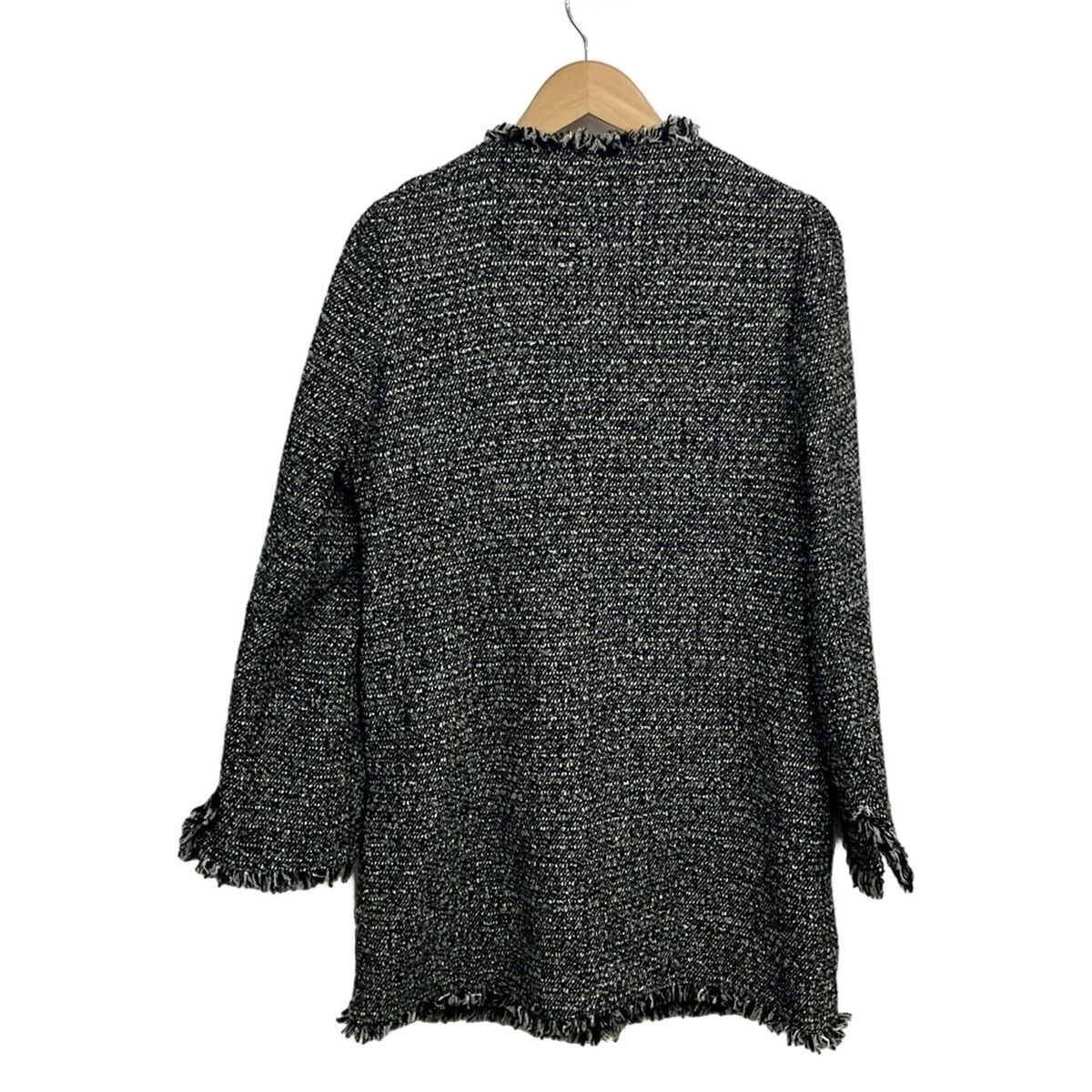 クレージュ コート サイズ40 M レディース - 黒×グレー×白 長袖 ツイード 秋 冬