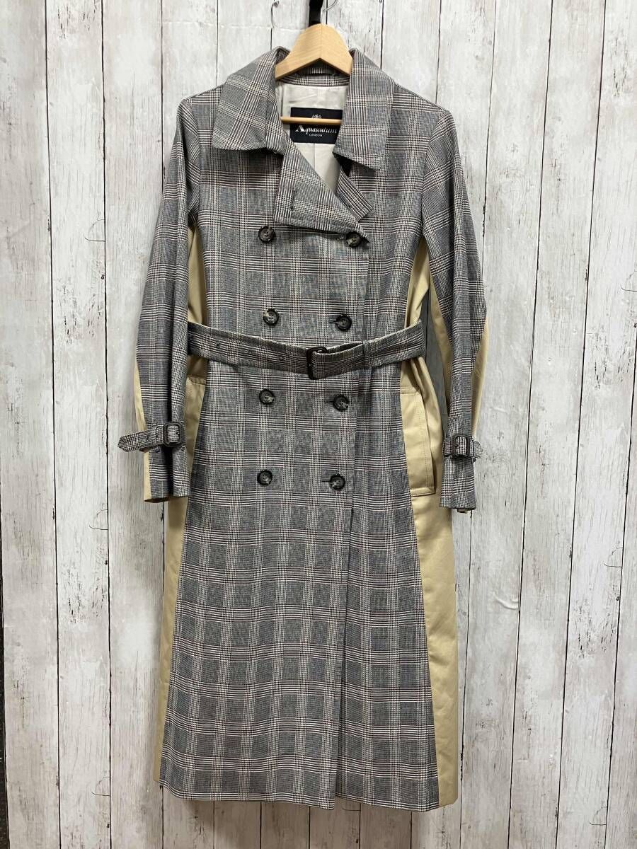 Aquascutum|トレンチコート|日本製 チェック アクアスキュータム