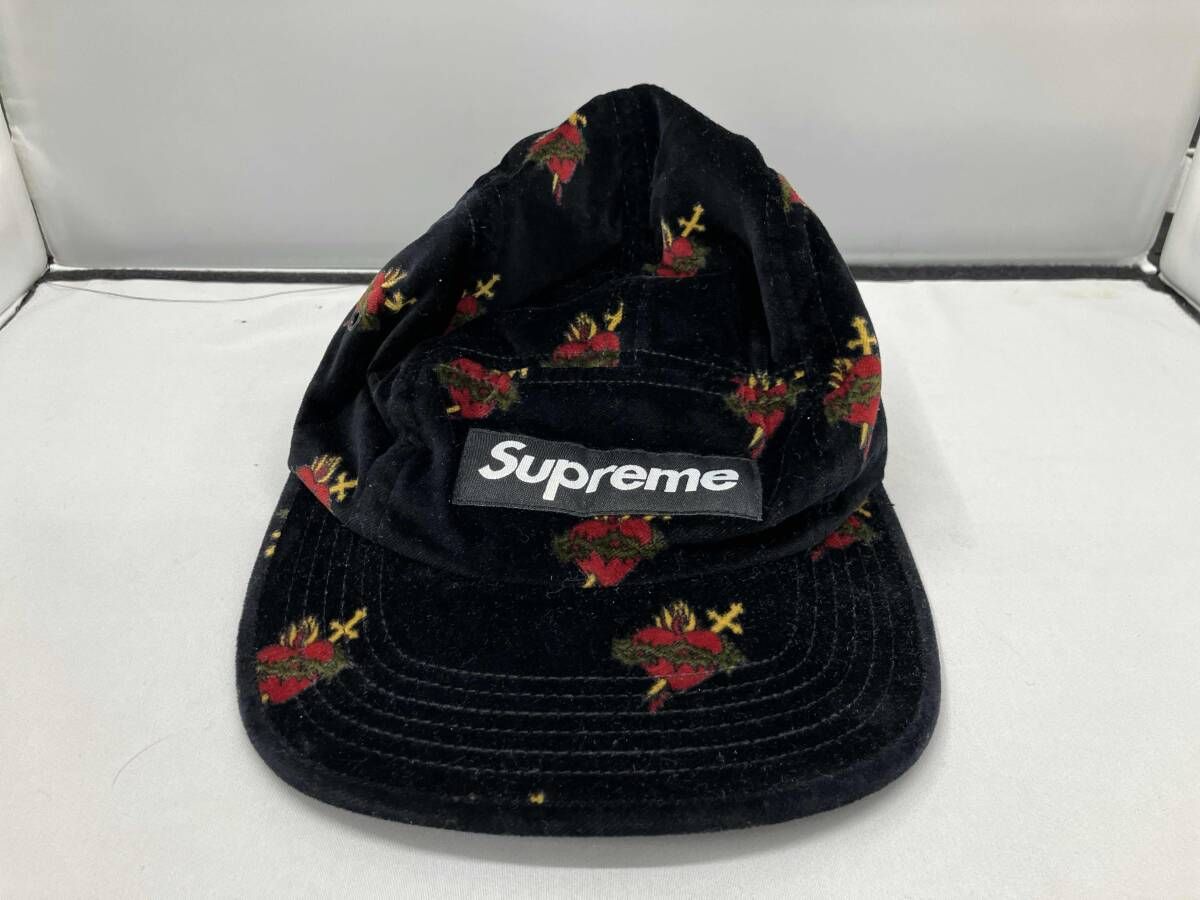 SUPREME シュプリーム 17AW SACRED HEARTS CAMP CAP キャンプキャップ ブラック ベロア