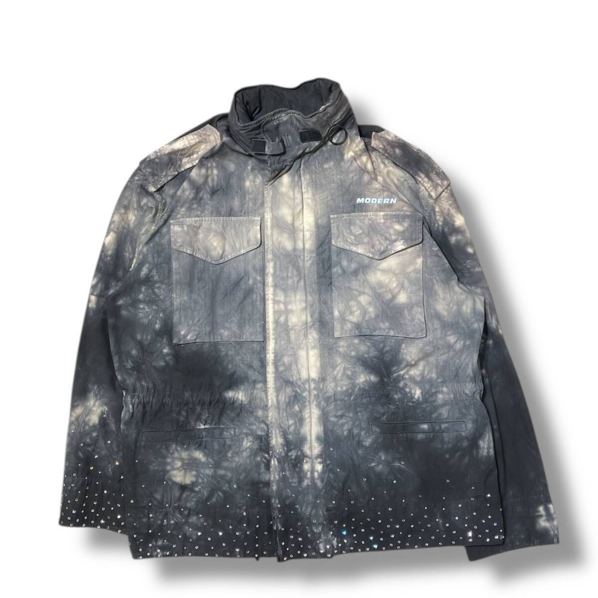 OFF WHITE 染料染めラインストーンフィールドジャケット サイズM オフホワイト