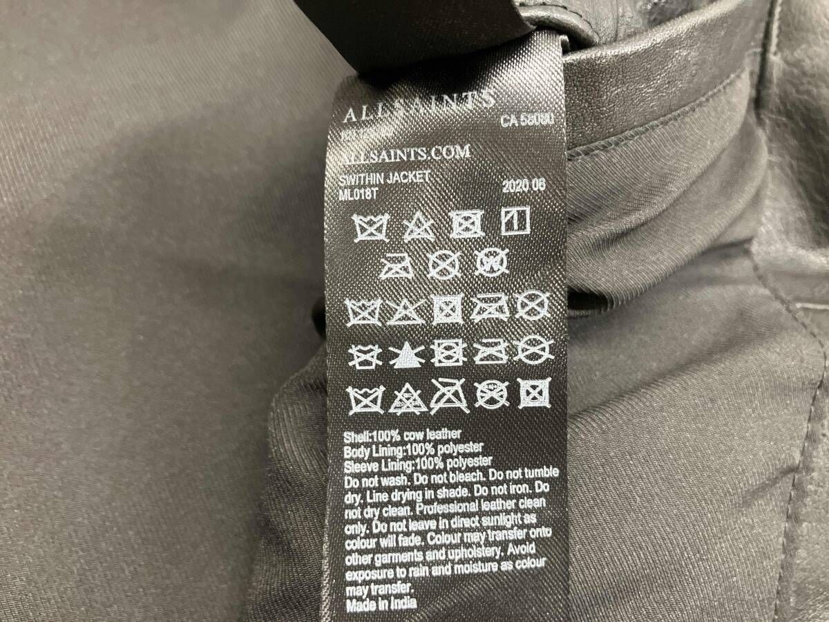 通年 オールセインツ SWITHIN LETHER JACKET スウィシンレザージャケット レザー 牛革 MLO 18 T L ブラック 今季注目 その他 