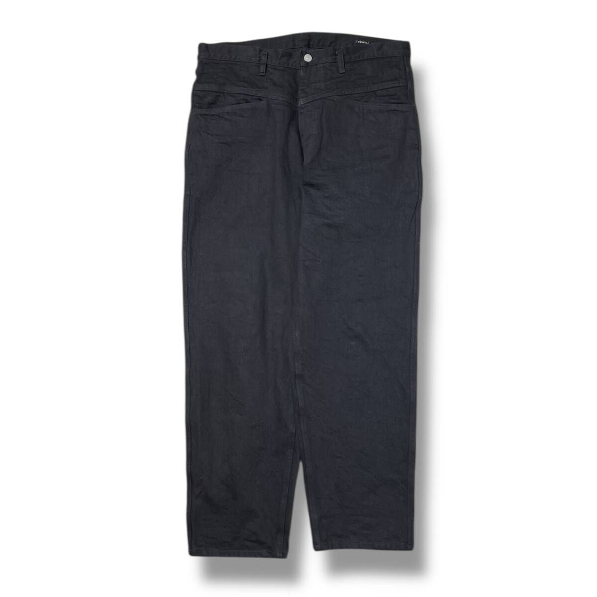 25AW COMOLI ロングパンツ ブラックデニム テーパードパンツ C03-03005 