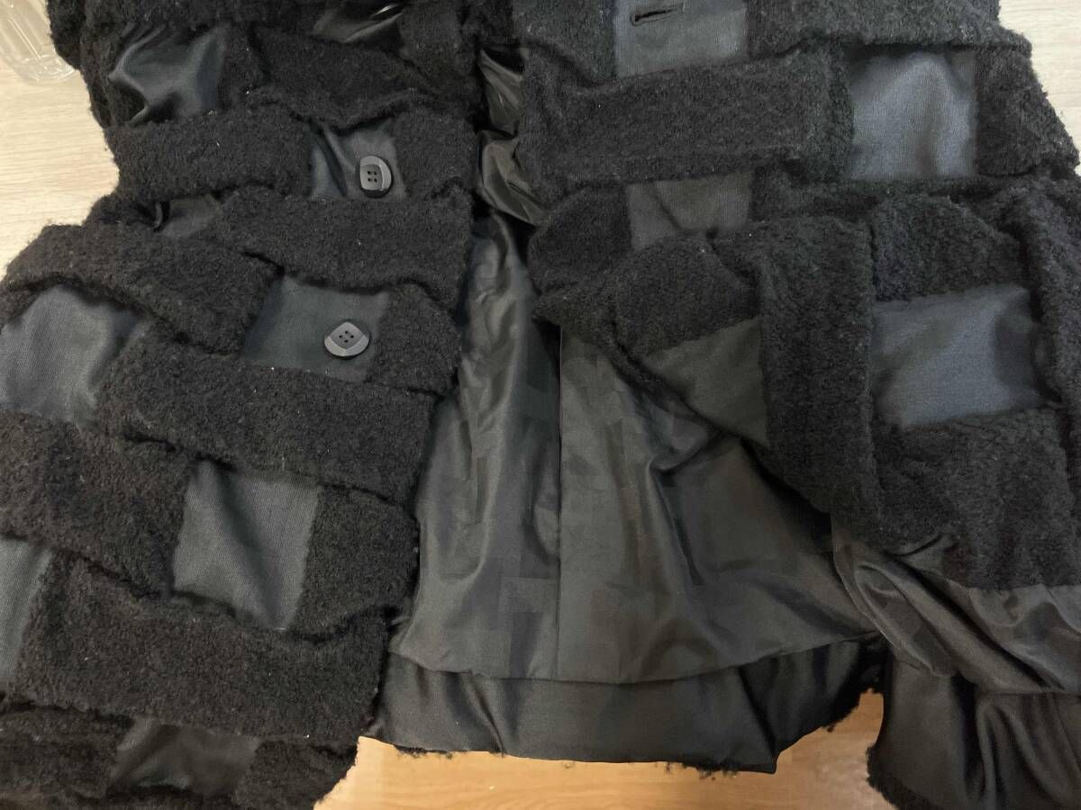 D織りコート BLACK