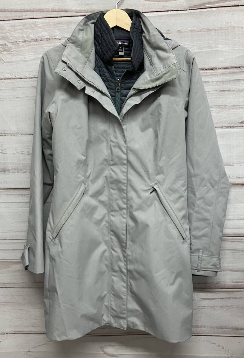 patagonia パタゴニア ヴォスクスリーインワンパーカーコート レディースサイズS ライトグレー系