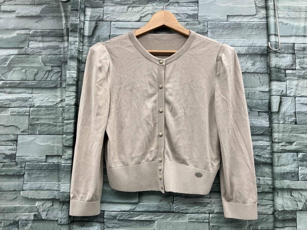 FOXEY 長袖カーディガン サイズ38 ベージュ