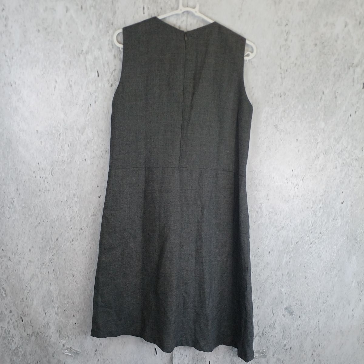 blancvert ブランベール ツイスト タック入り ウール素材 アシンメトリー ワンピース グレー レディース 〇