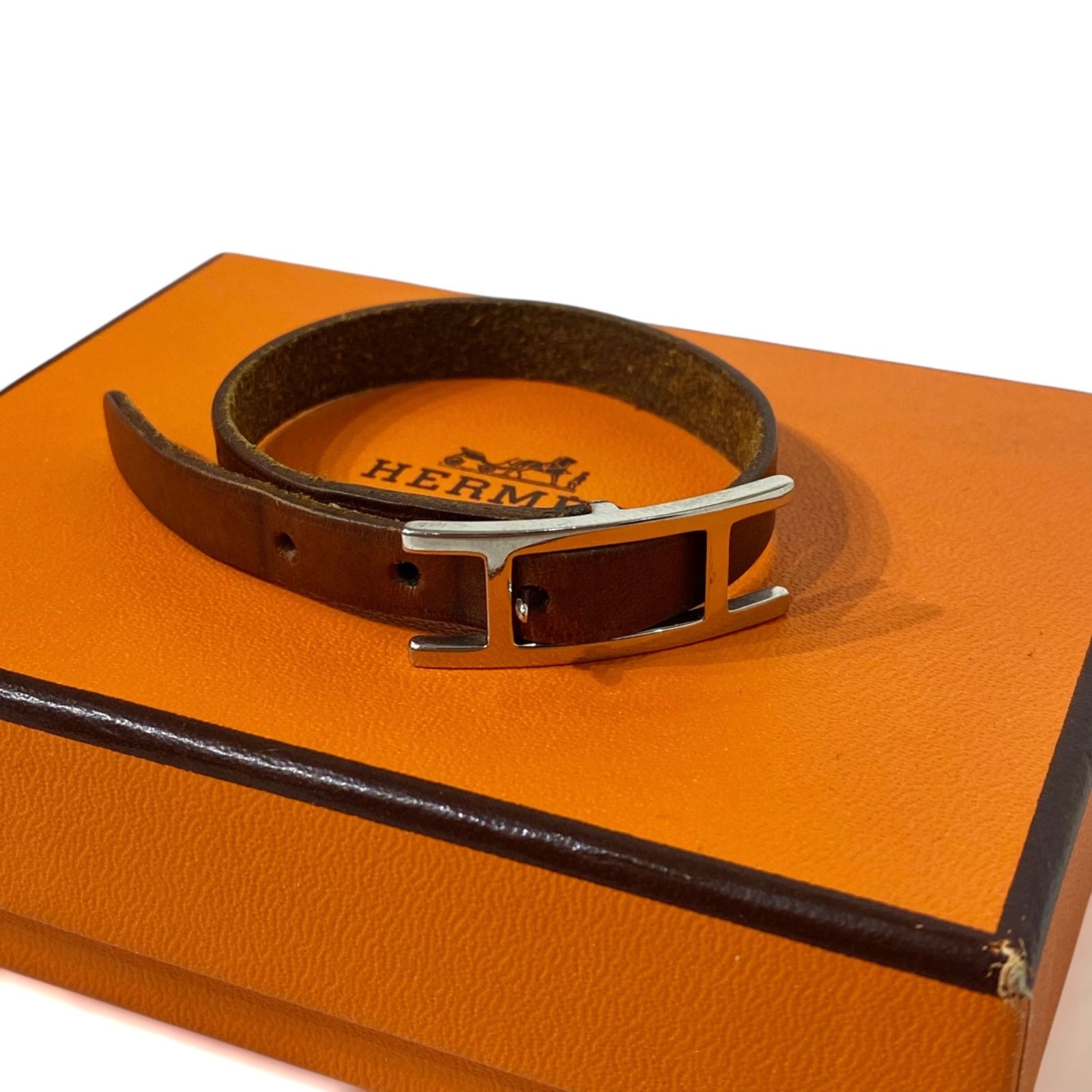 エルメス アピ3 レザーブレスレット ブラウン HERMES AC0103 【公式通販】
