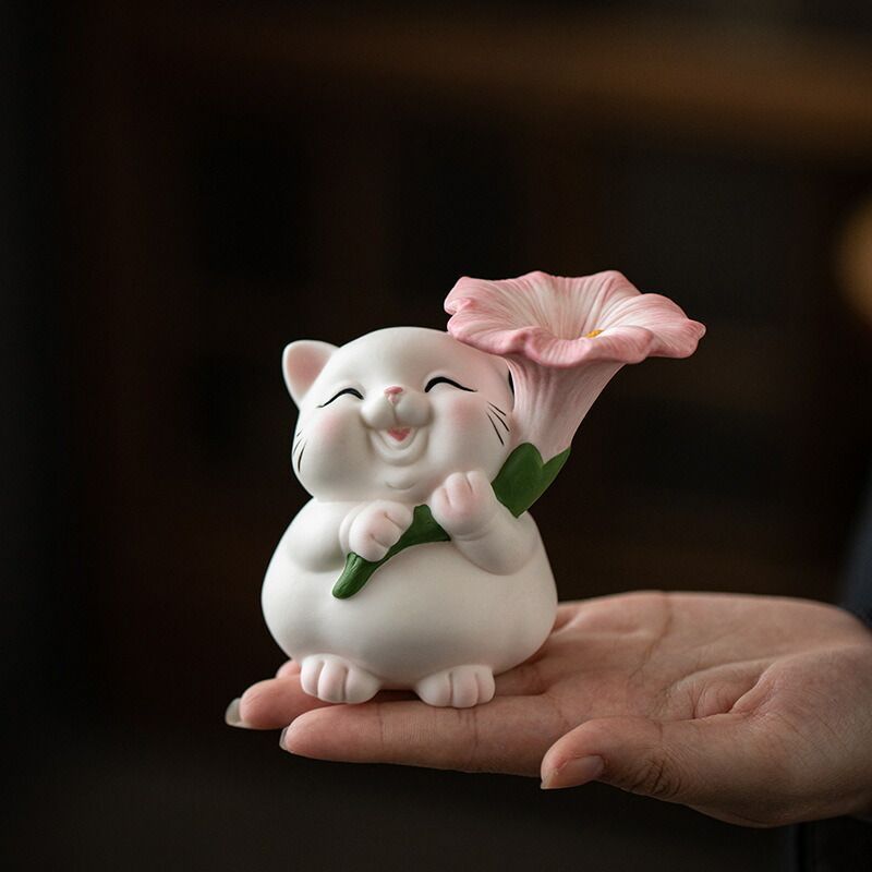 小猫の置物 ねこ インテリア オブジェ 猫 ネコ 招き猫 陶磁器 おしゃれ