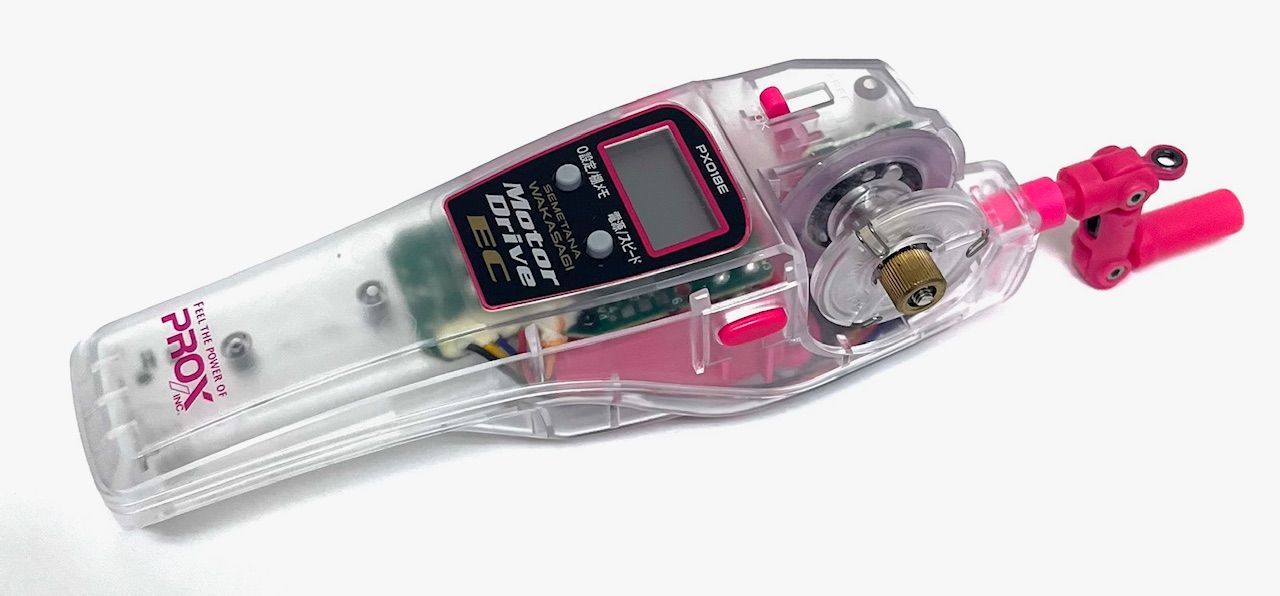 プロックス 攻棚ワカサギモータードライブEC 穂先 PEラインセット 収納ケース付き 10 cm刻みデジタルカウンター付 アイスチェリー 選べる穂先 S|SS|3 S アクション PROX