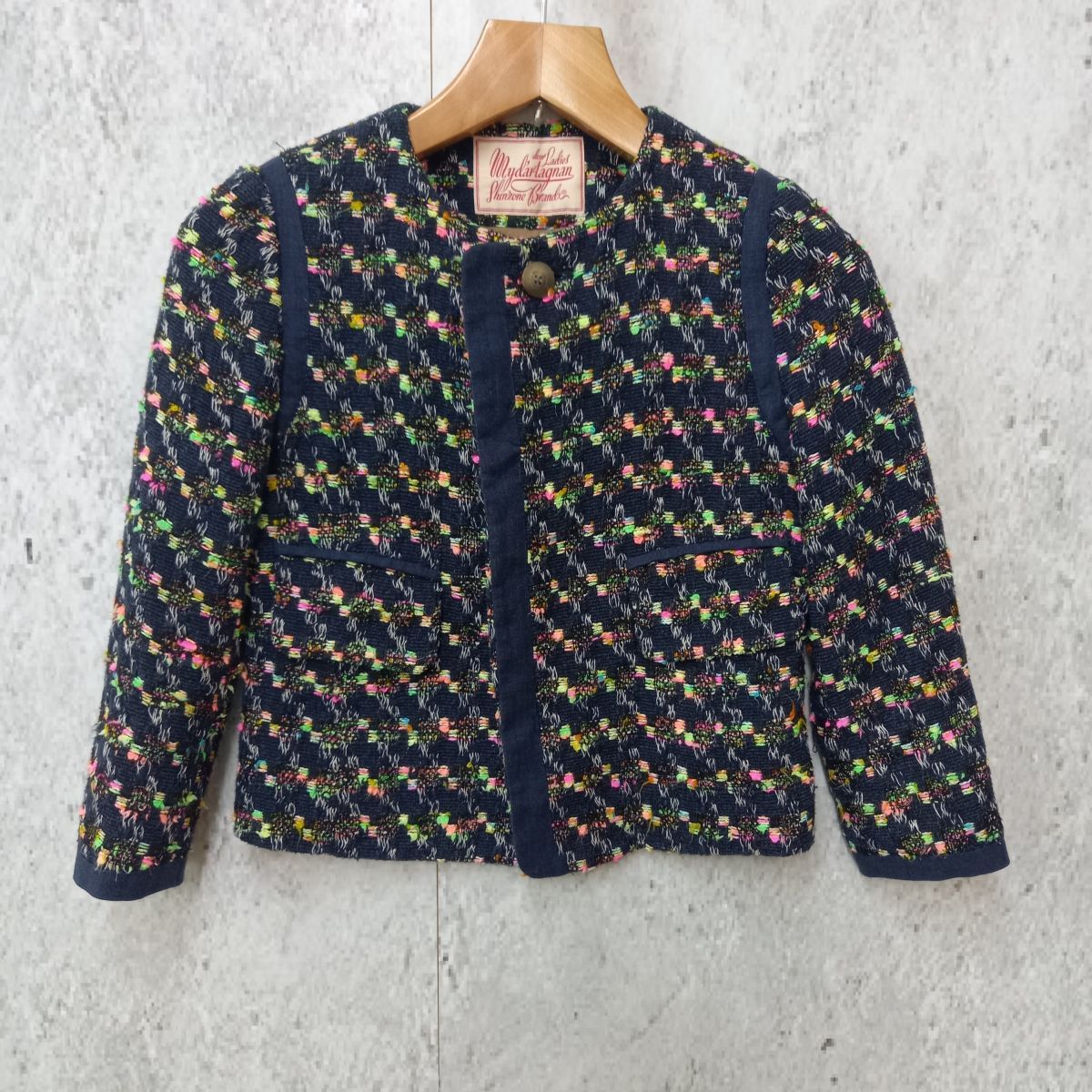 シンゾーン マイダルタニアン　ツイード ノーカラー ジャケット ネイビー shinzone my D'artagnan シンゾーン マイダルタニアン ツイード