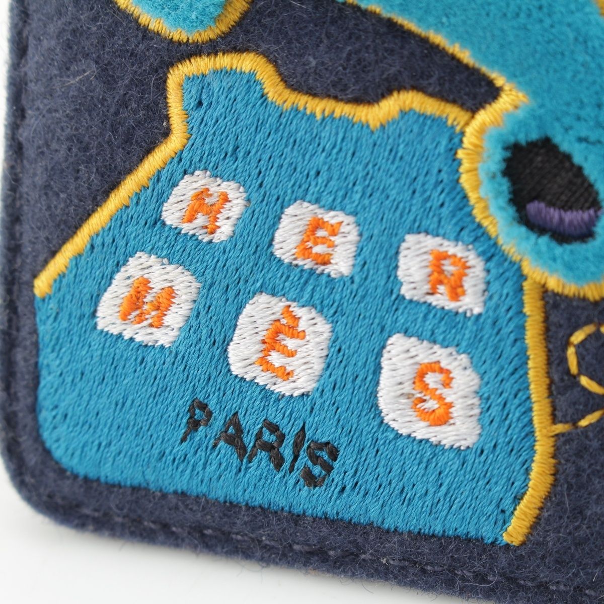  エルメス W刻印 レザー フェルト MagSafe マグセーフ エマン アロ スマホ用 カードケース ネイビー 名刺入れ 小物