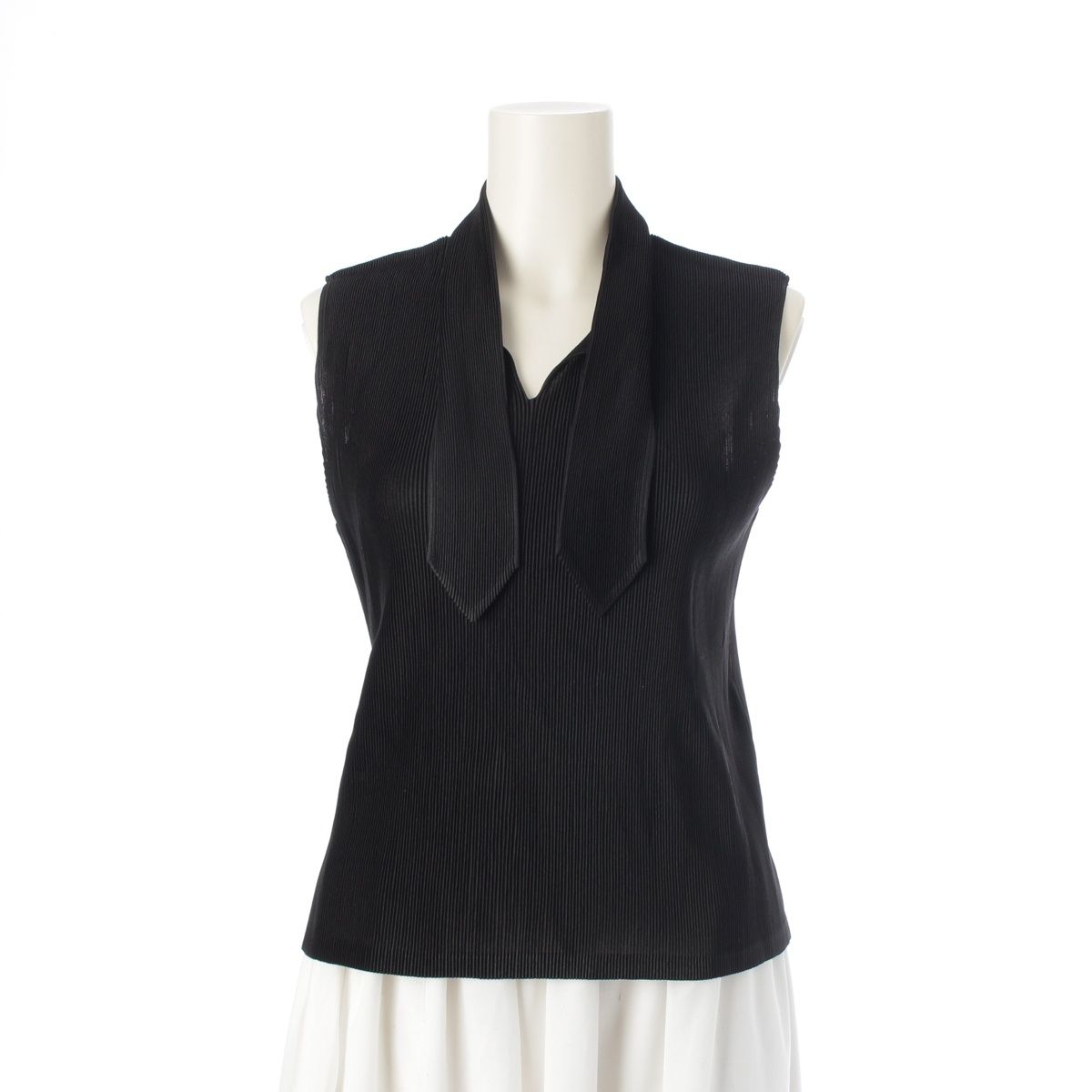 プリーツプリーズ イッセイミヤケ ボウタイ ノースリーブ トップス