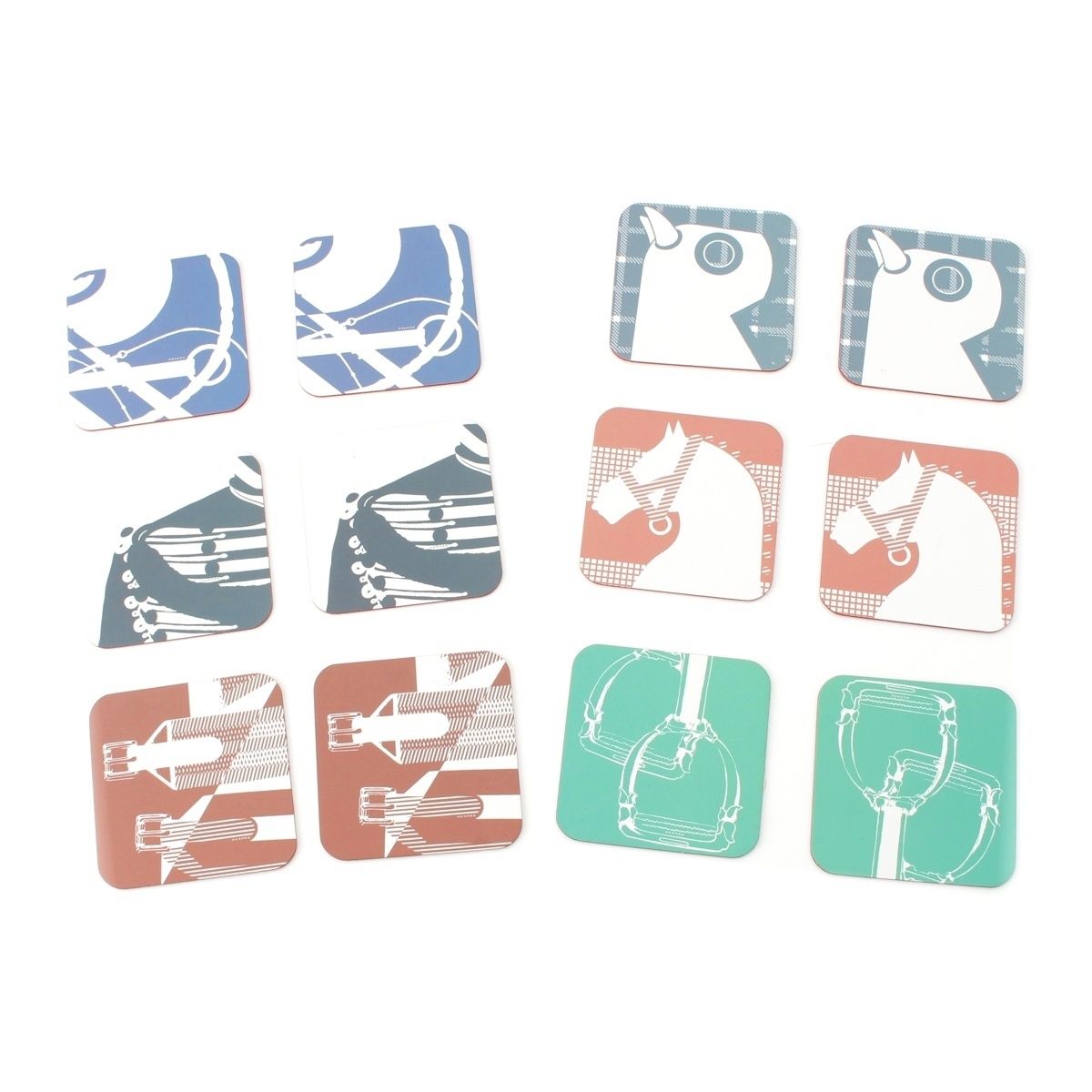 エルメス ホース ロゴ リバーシブル コースター 6柄×各2 セット マルチ