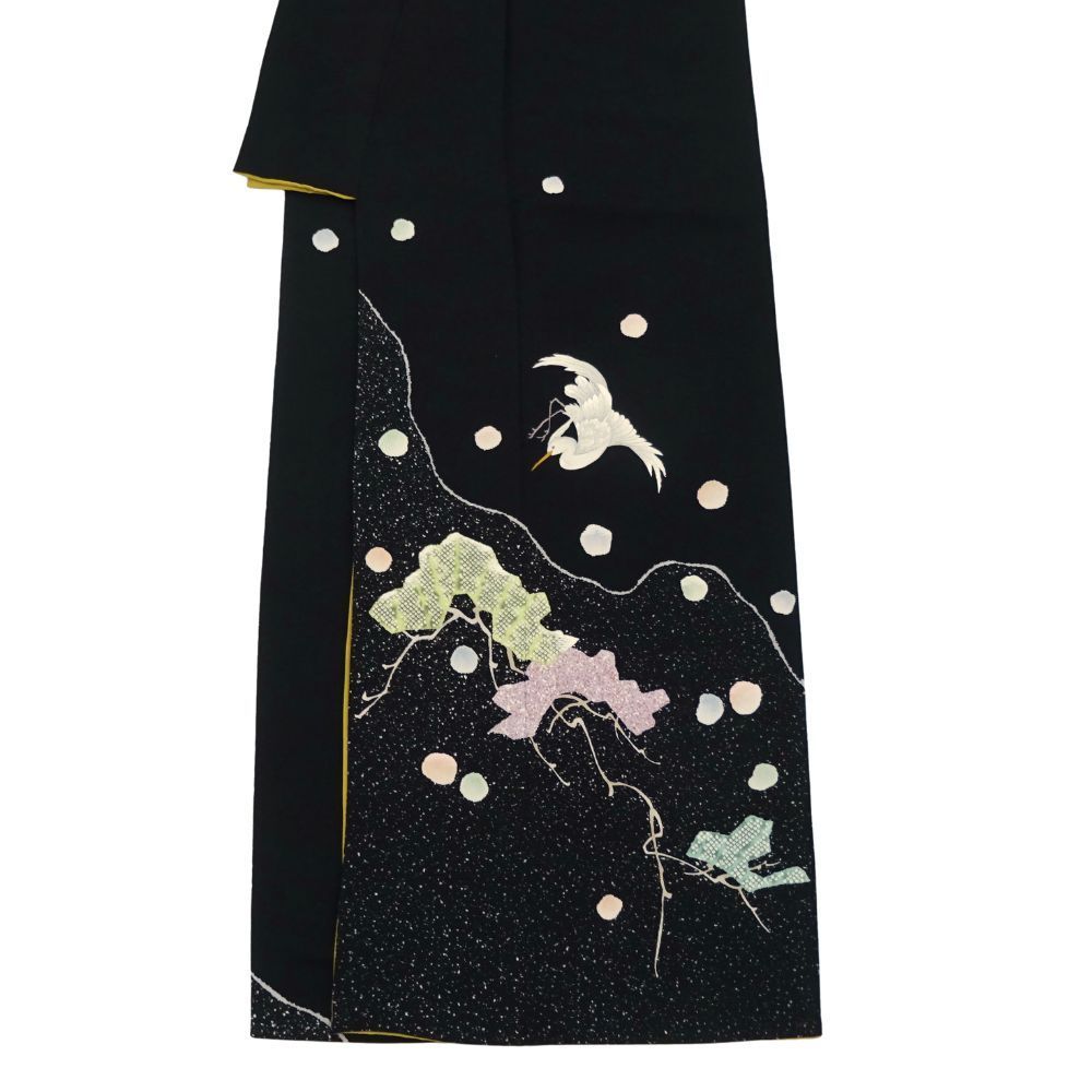 鶴と松の古典柄 K