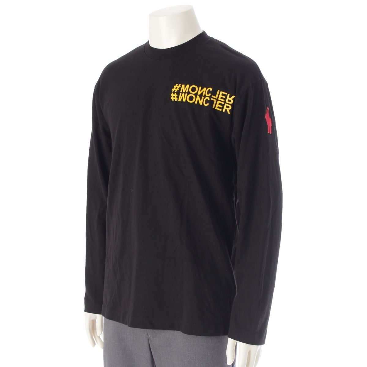 モンクレール コットン グルノーブル ロゴ ロングTシャツ カットソー トップス ブラック M