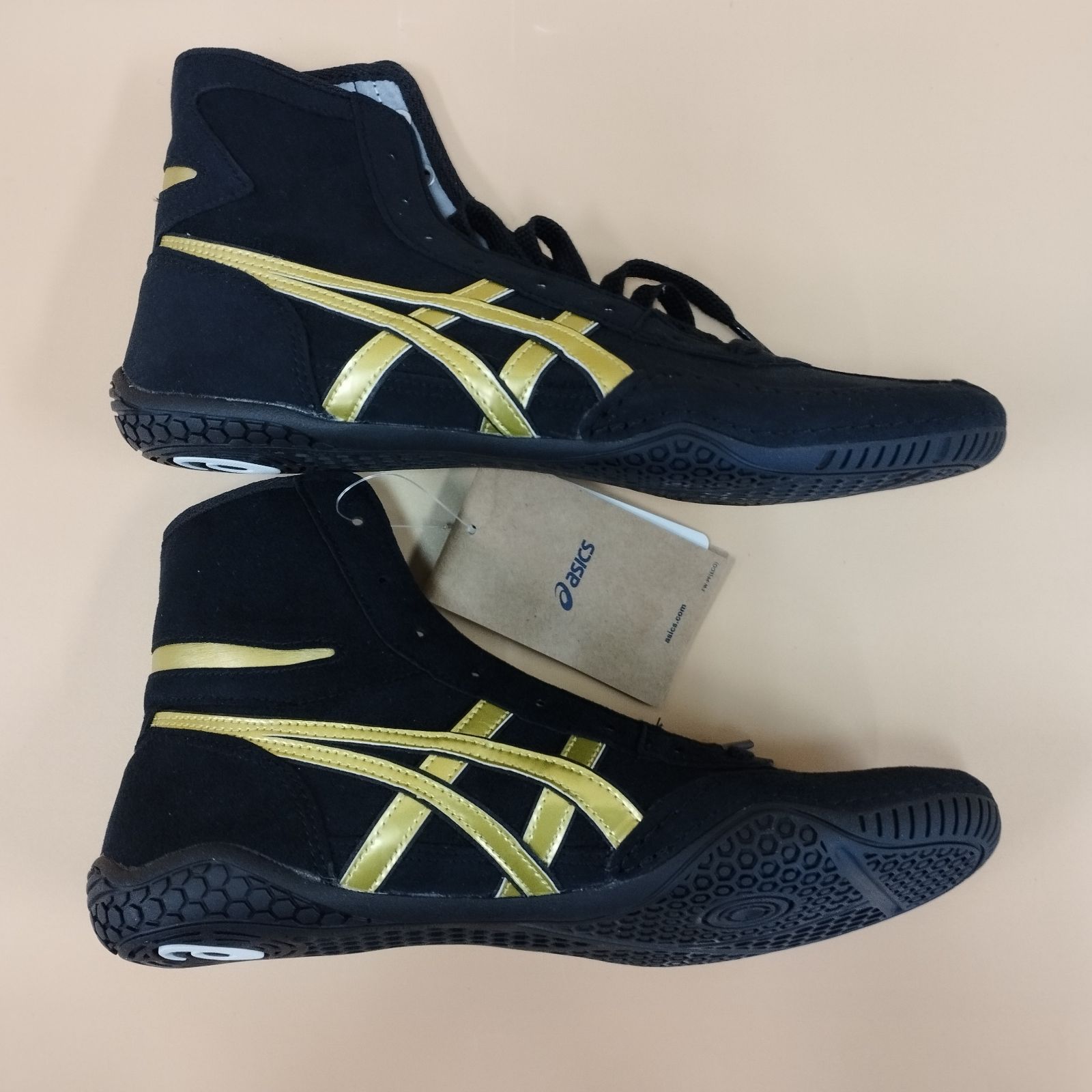D28539】レスリングシューズ ブラックxゴールドスペシャルオーダー
