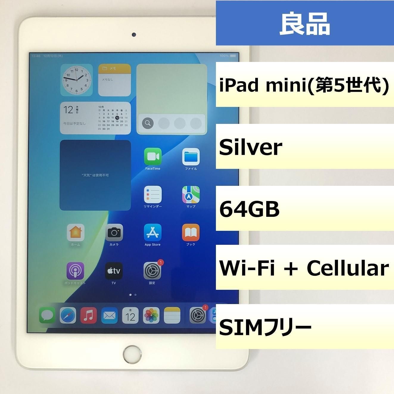 良品】iPad mini (第5世代) Wi-Fi + Cellular/64GB/353178105414558 
