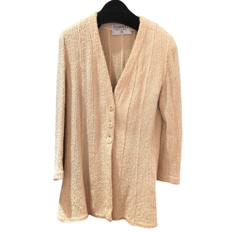 人気モデル✨CHANEL ココボタン　ジャケット　ベージュ　金ボタン シャネル CHANEL ココマークボタンココマークボタンツイードジャケット