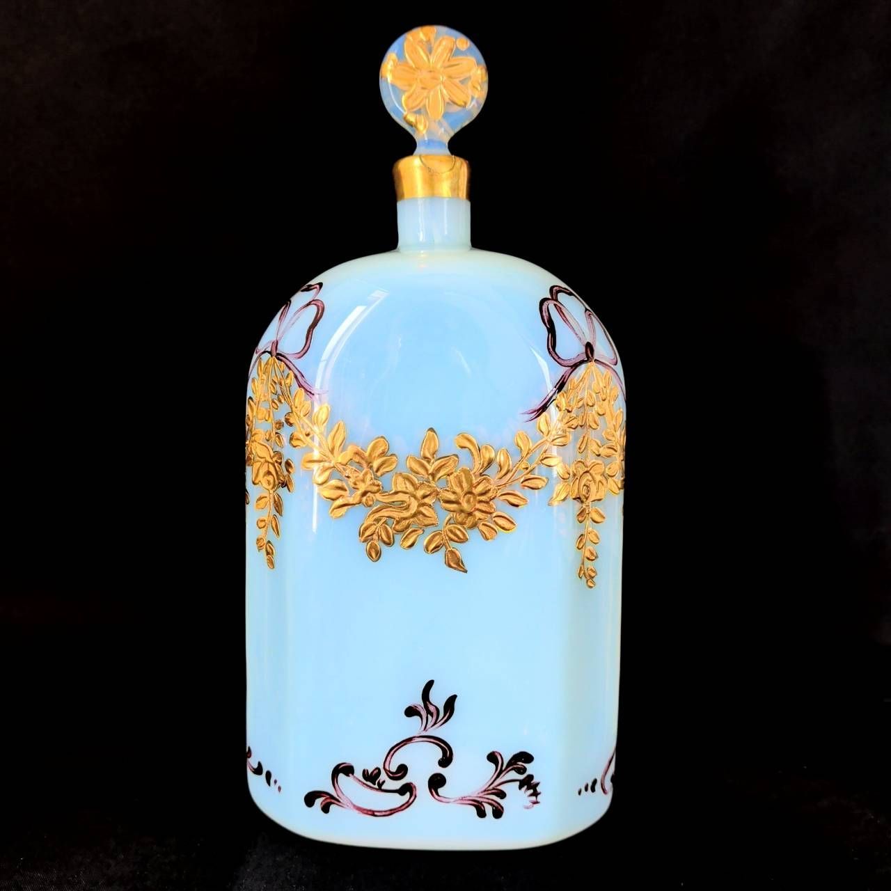 ガラス瓶 ベネチアングラス ホワイト 金彩 サリール工房