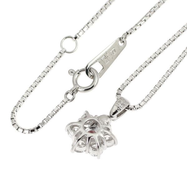 Pt 900 850 天然ピンクダイヤモンド ペンダントネックレス 0.108 ct FIPP SI 2 D 0.49 フラワー