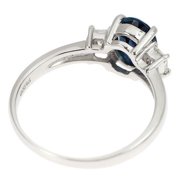 Pt900 インディゴライトトルマリン ダイヤモンド リング 1.04ct D0