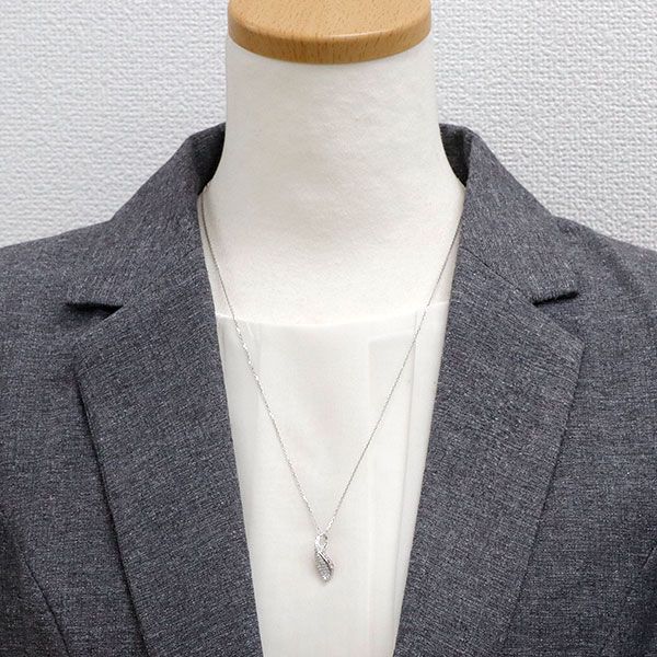  K 18 WG 天然ピンク レス ダイヤモンド ペンダントネックレス 0.26 ct ネックレス アクセサリー