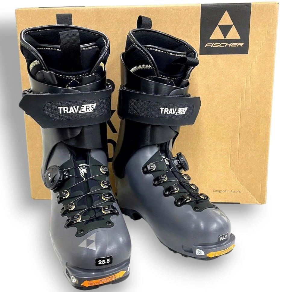 FISCHER フィッシャー TRAVERS CS BOAフィットシステム アルパイン ツーリング ダウンヒル ピステ カントリー スキーブーツ ウィンタースポーツ ユニセックス 定価11.8万 U 18722 GREY BLACK 120 51203 m 04