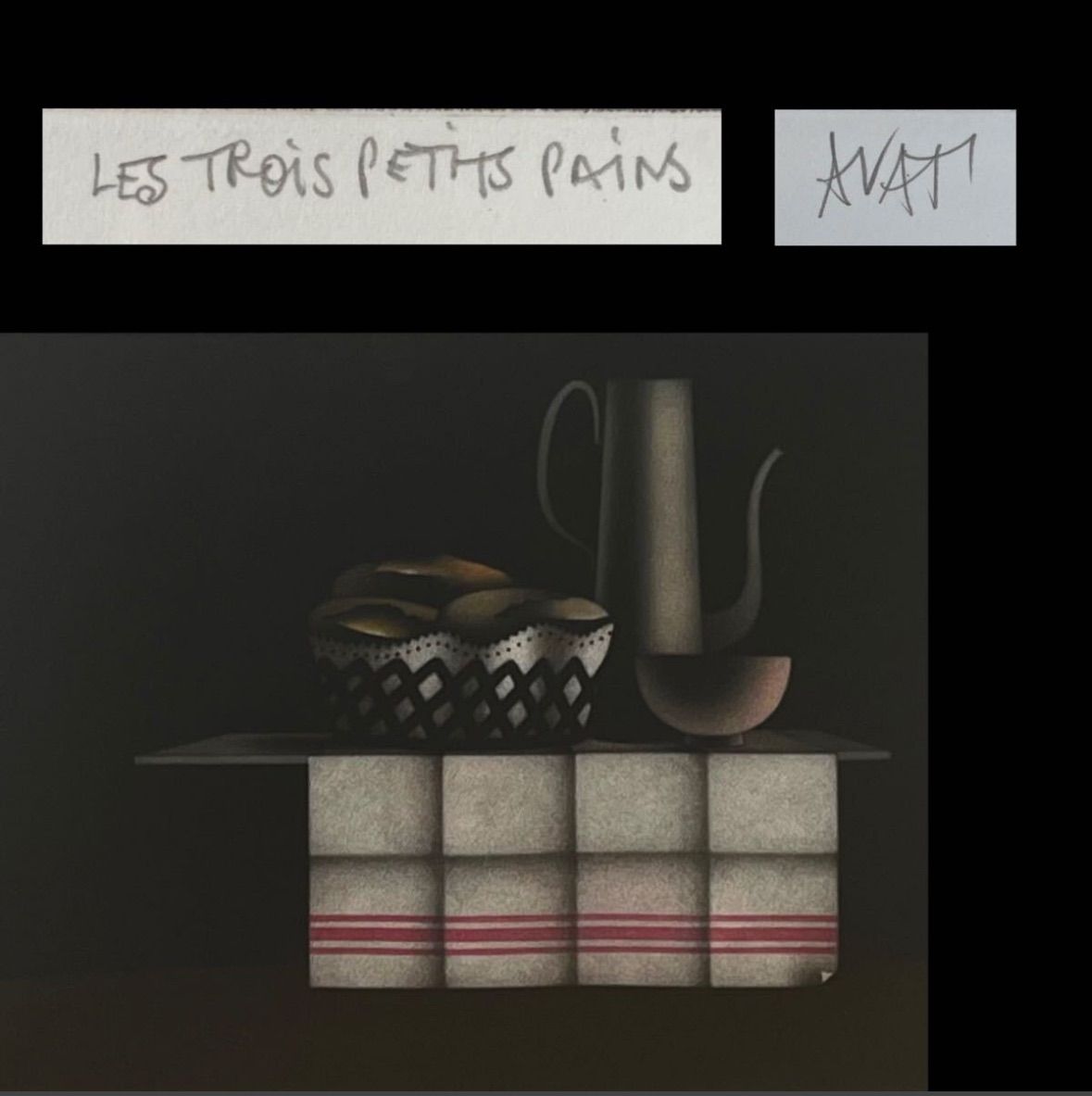 Mario Avati マリオ アバチ 三つのパン LES TROIS PETITS PAINS 銅版画 静物画