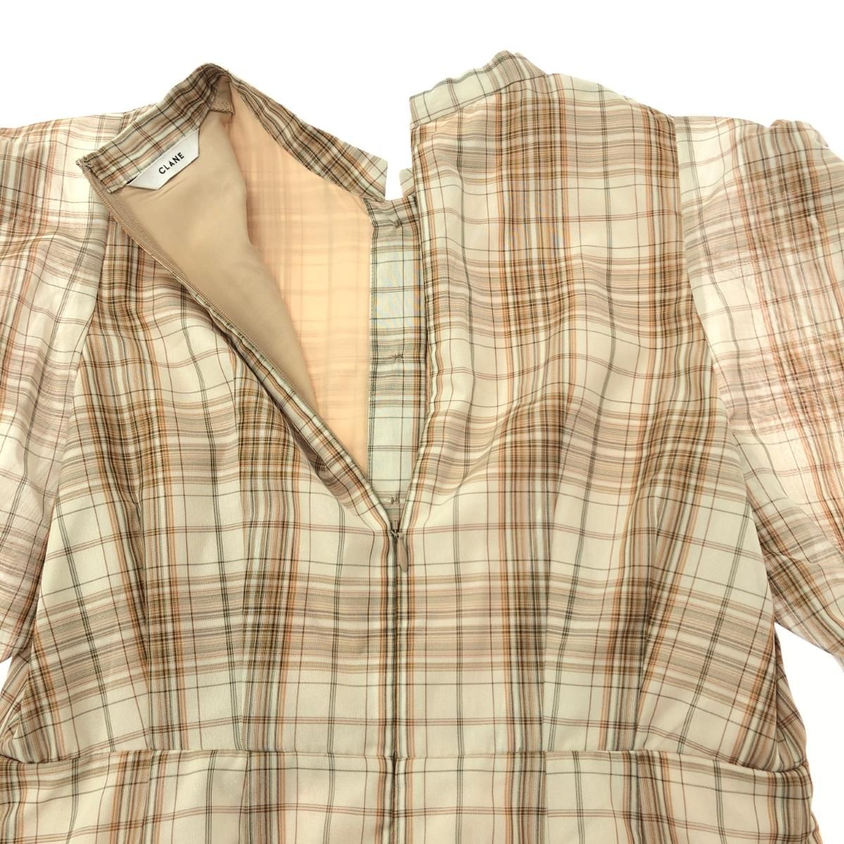 CLANE クラネ 半袖ワンピース SHEER PUFF SLEEVE ONEPIECE サイズ:0 