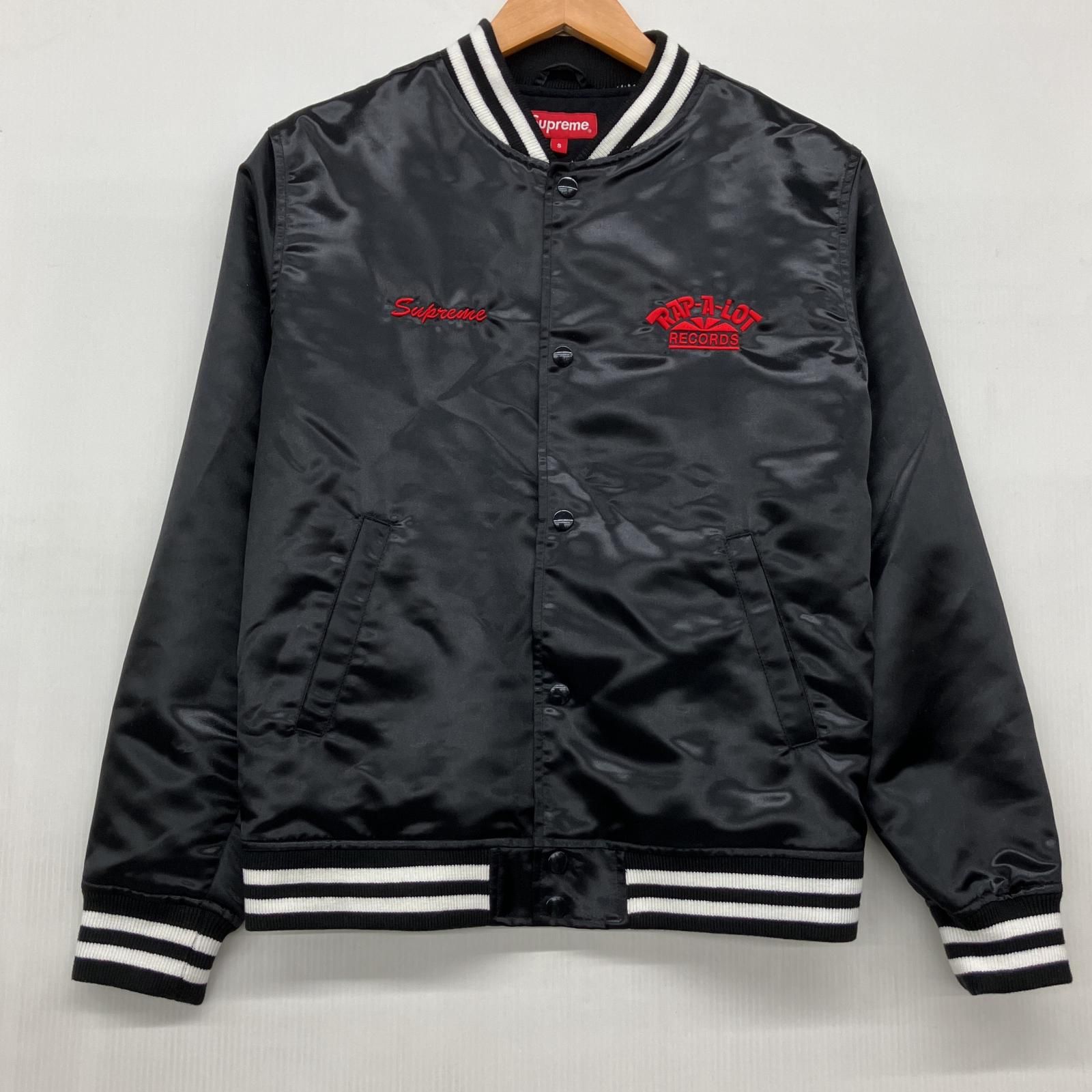 △△Supreme シュプリーム 17 SS RAP-A-LOT RECORDS SATIN CLUB JACKET S size ブラック