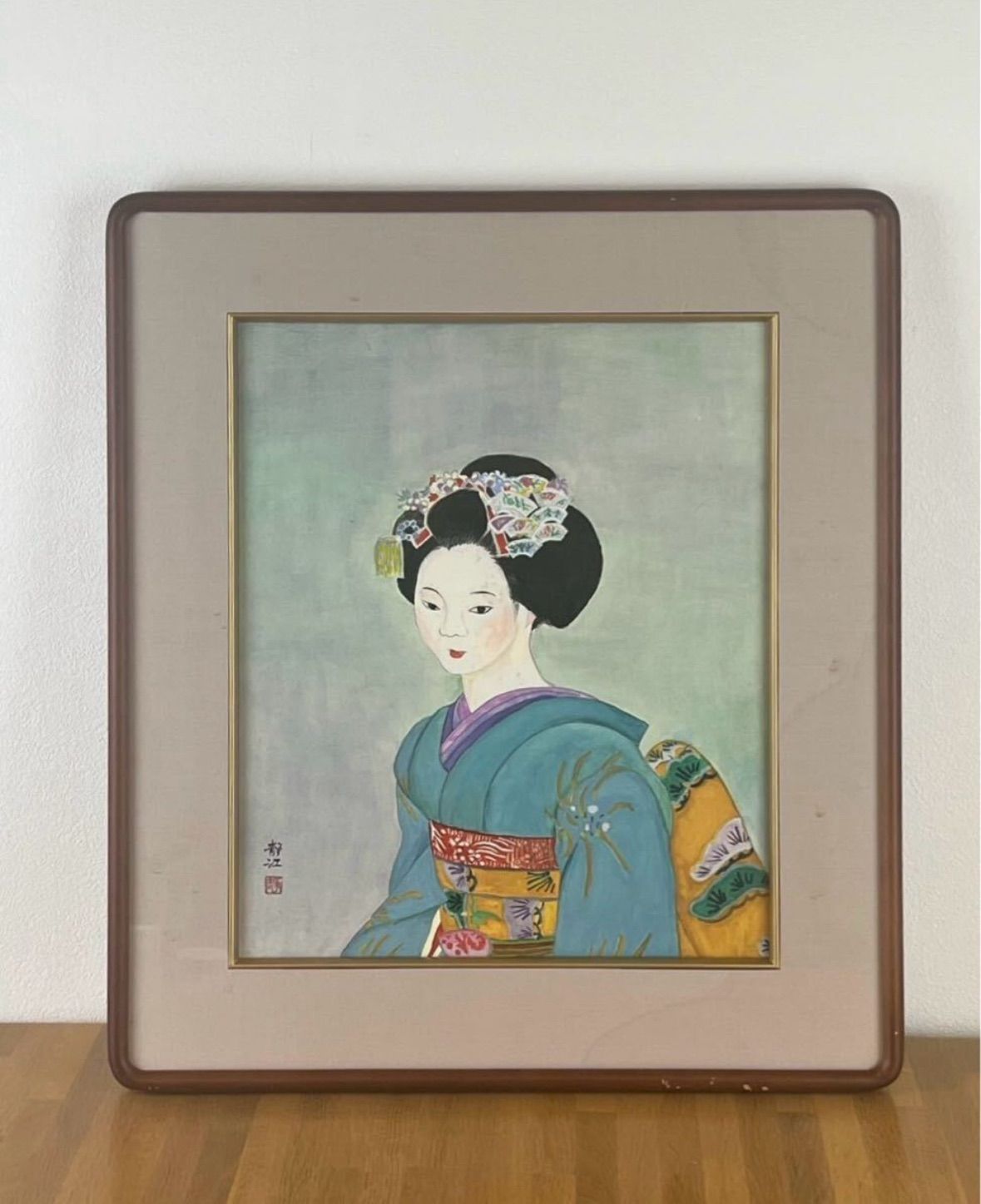 美人画舞妓　洋額 美人画舞妓 洋額 美術品 日本画 美人画 舞妓