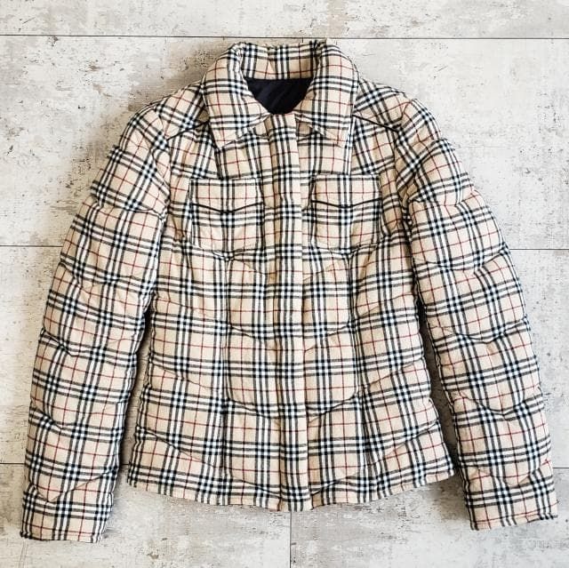 バーバリー ブルーレーベル リバーシブル 中綿 ブルゾン 40 ノバチェック BURBERRY BLUE LABEL