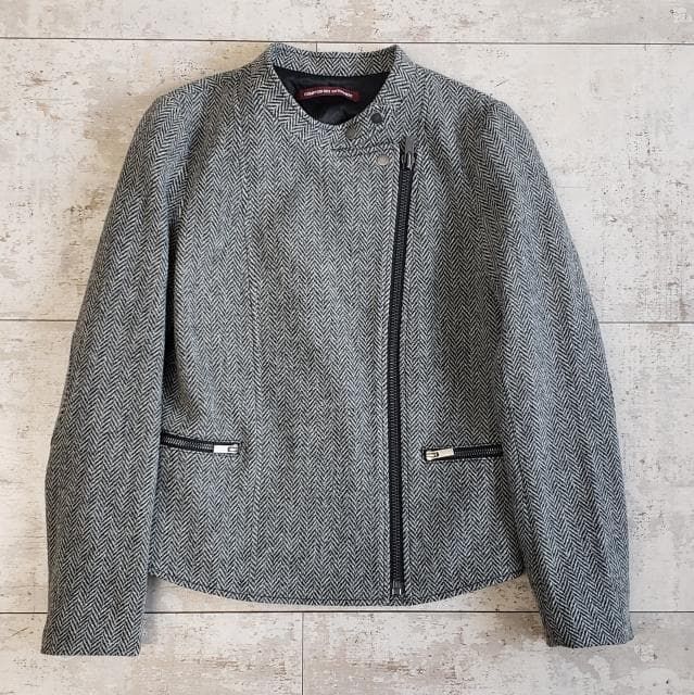 Comptoir des cotonniers - コントワーデコトニエ ☆ ヘリンボーン ウール ライダース ジャケット S コントワーデコトニエ ☆ ヘリンボーン ウール ライダース ジャケット