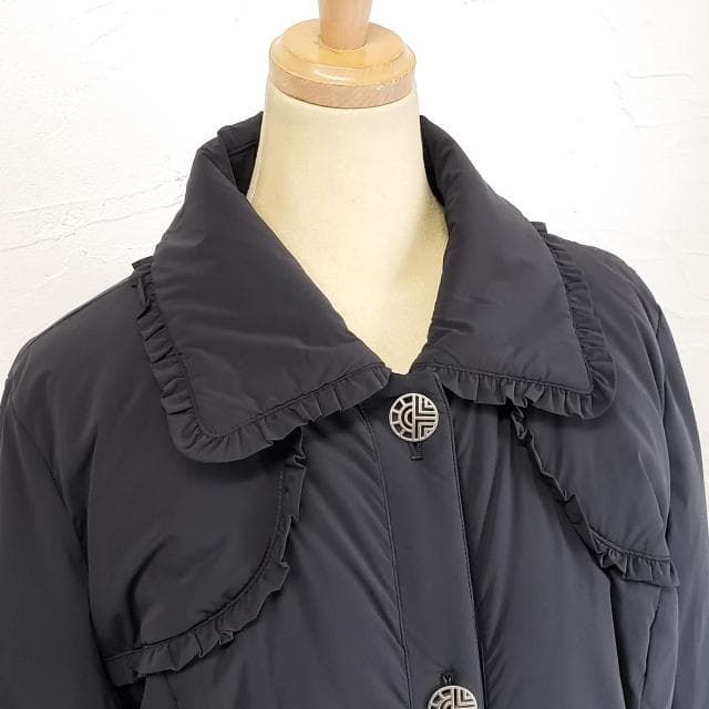 ルイフェロー ☆ ダウン ロングコート フォックファー付 ブラック 黒