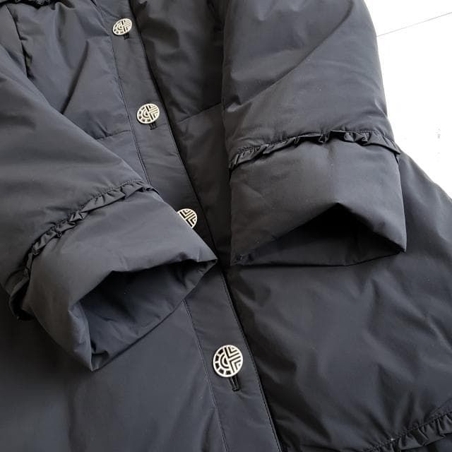 ルイフェロー ☆ ダウン ロングコート フォックファー付 ブラック 黒