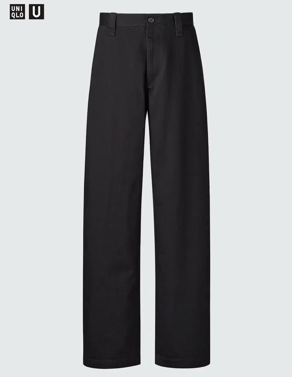 ユニクロ ワイドフィット チノパンツ 丈85.5 cm 長丈 ブラック