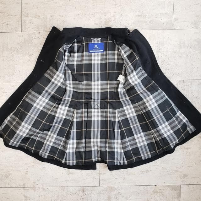 バーバリー ブルーレーベル ☆ アンゴラ混 ウール コート 38 ブラック