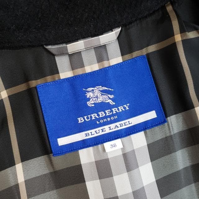 バーバリー ブルーレーベル ☆ アンゴラ混 ウール コート 38 ブラック