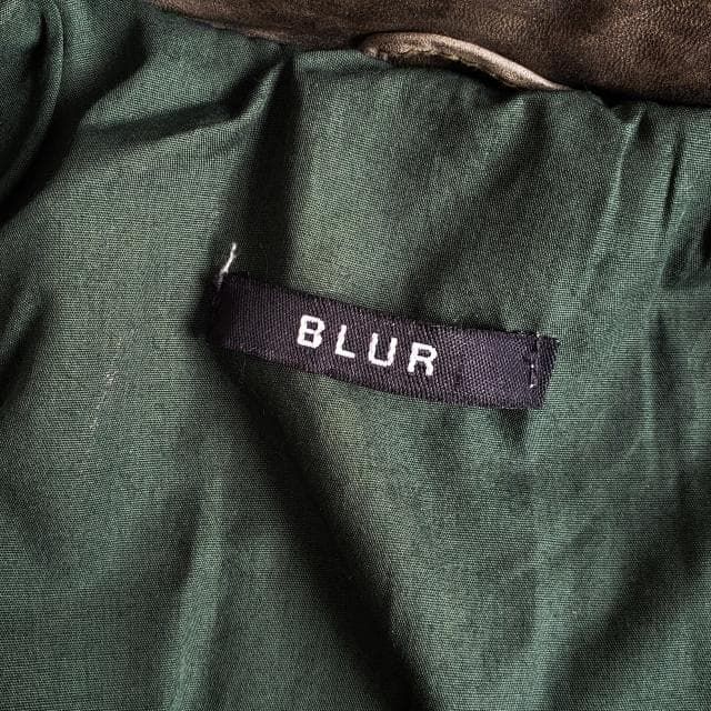 BLUR ブラー ☆ レザー ジャケット 40 イタリア製 オリーブグリーン系
