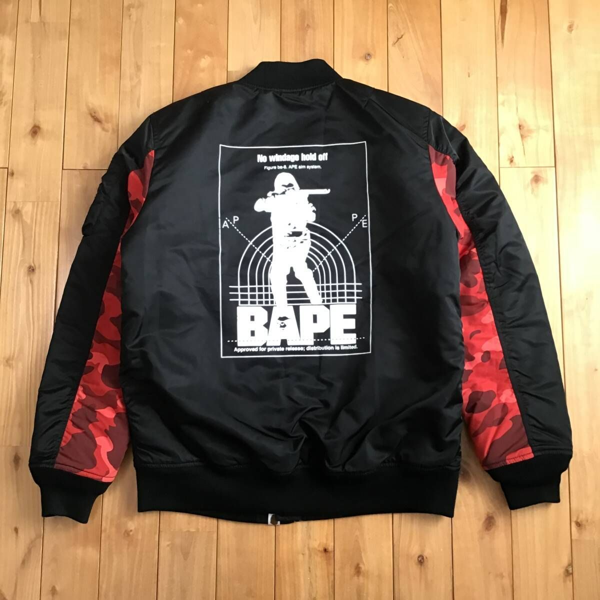 BAPE HUNTING MA-1 Bomber Jacket Lサイズ a bathing ape エイプ ベイプ アベイシングエイプ ジャケット red camo 迷彩 yi 35
