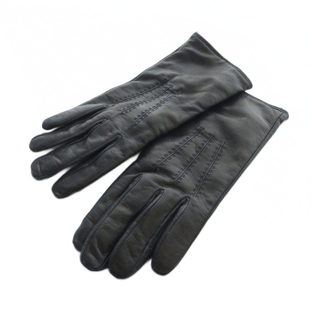 マックスマーラ MAX MARA 手袋 グローブ レザー ロゴ M 黒 ブラック GY 19 |MQ