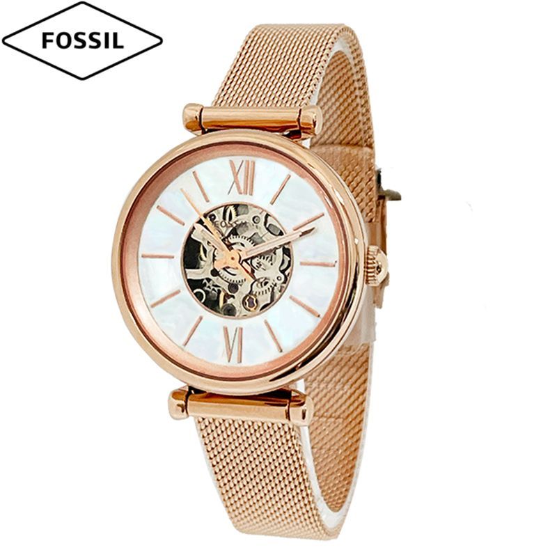 FOSSIL フォッシル レディース腕時計 CARLIE MINI カーリーミニ ME 3188 自動巻 ホワイトシェル文字盤 ローズゴールドベルト 並行輸入品