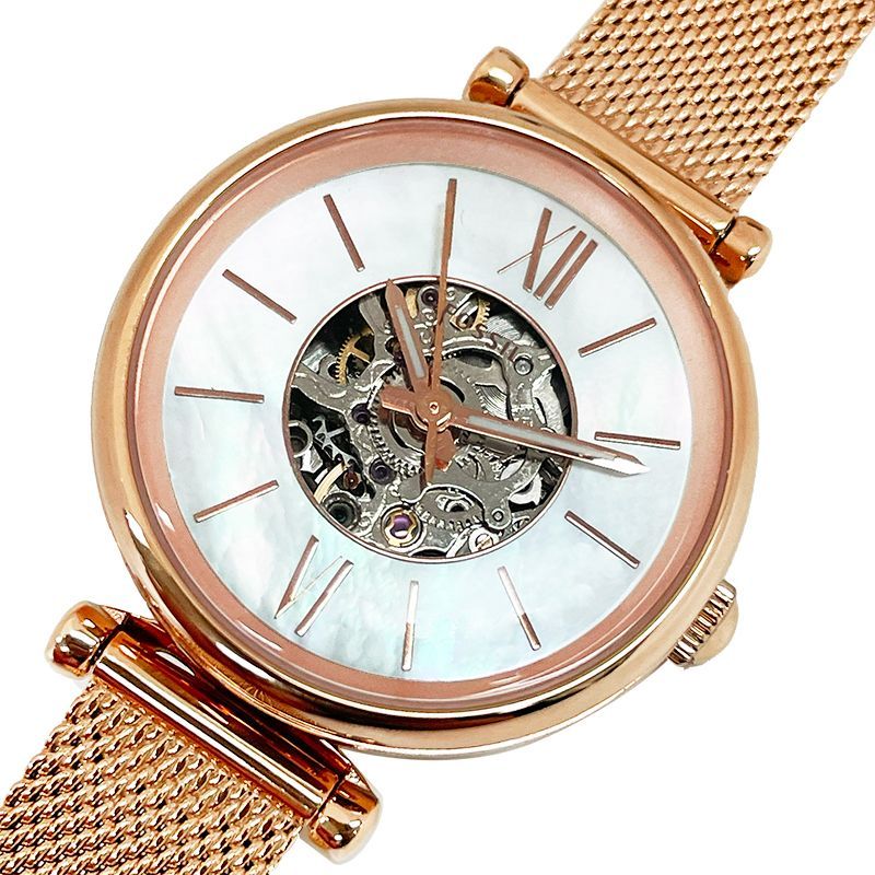 FOSSIL フォッシル レディース腕時計 CARLIE MINI カーリーミニ ME 3188 自動巻 ホワイトシェル文字盤 ローズゴールドベルト 並行輸入品