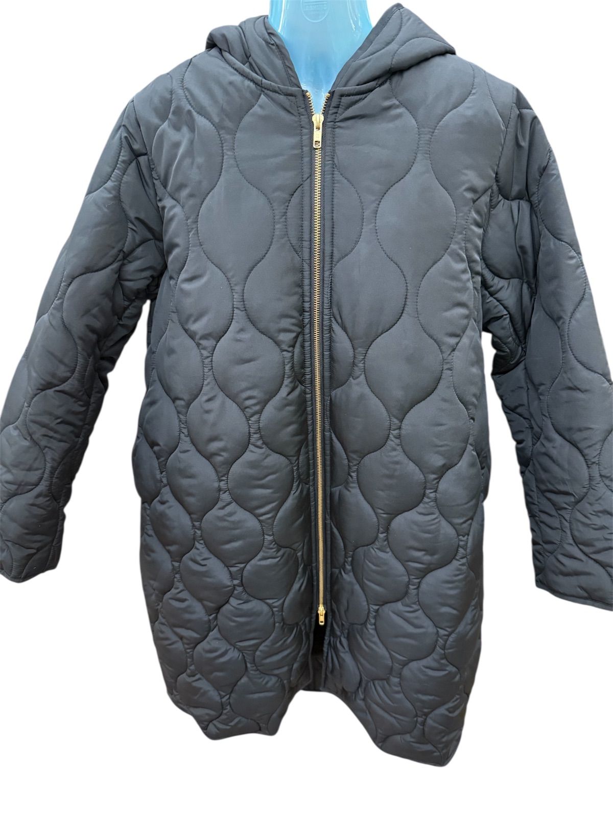 Emma Taylor エマテイラー キルティング フードコート 裏ボア ブラック Мサイズ