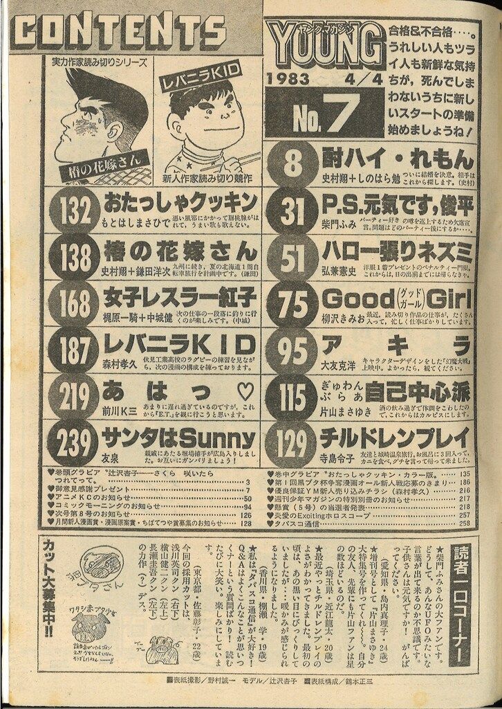 講談社 1983年 昭和58年 の漫画雑誌 ヤングマガジン 07 8307