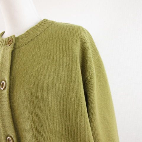 クロエ CHLOE ニットカーディガン ハーフ丈 長袖 黄緑 40 *A512 