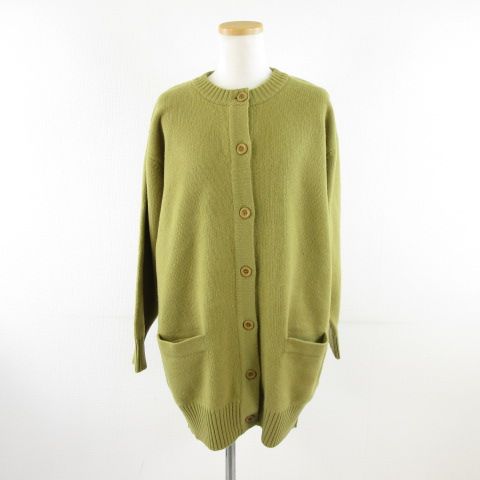 【中古】クロエ CHLOE ニットカーディガン ハーフ丈 長袖 黄緑 40 *A512 レディース クロエ CHLOE ニットカーディガン ハーフ丈 長袖 黄緑 40 *A512