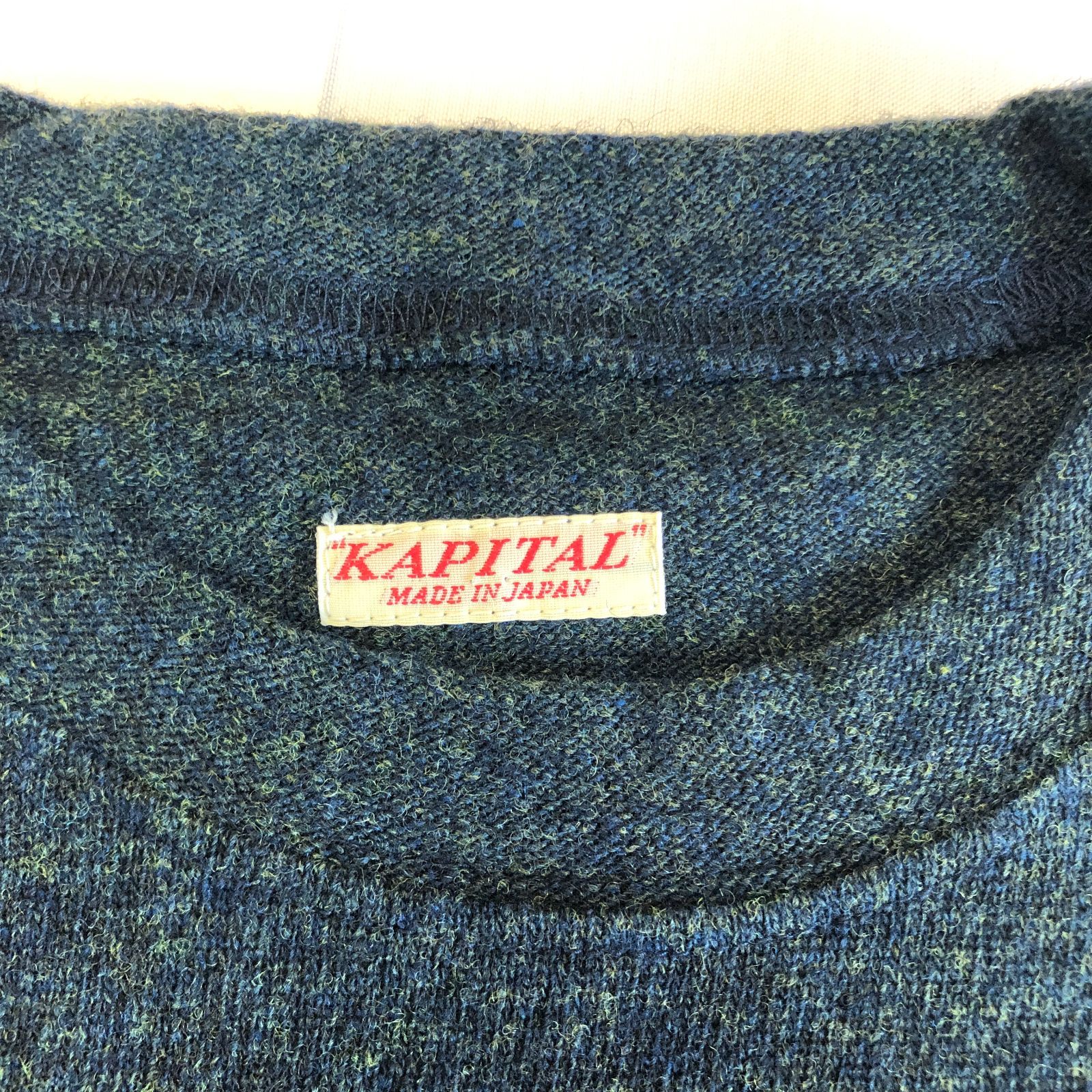 メランジ調ダークブルー 胸ポケット