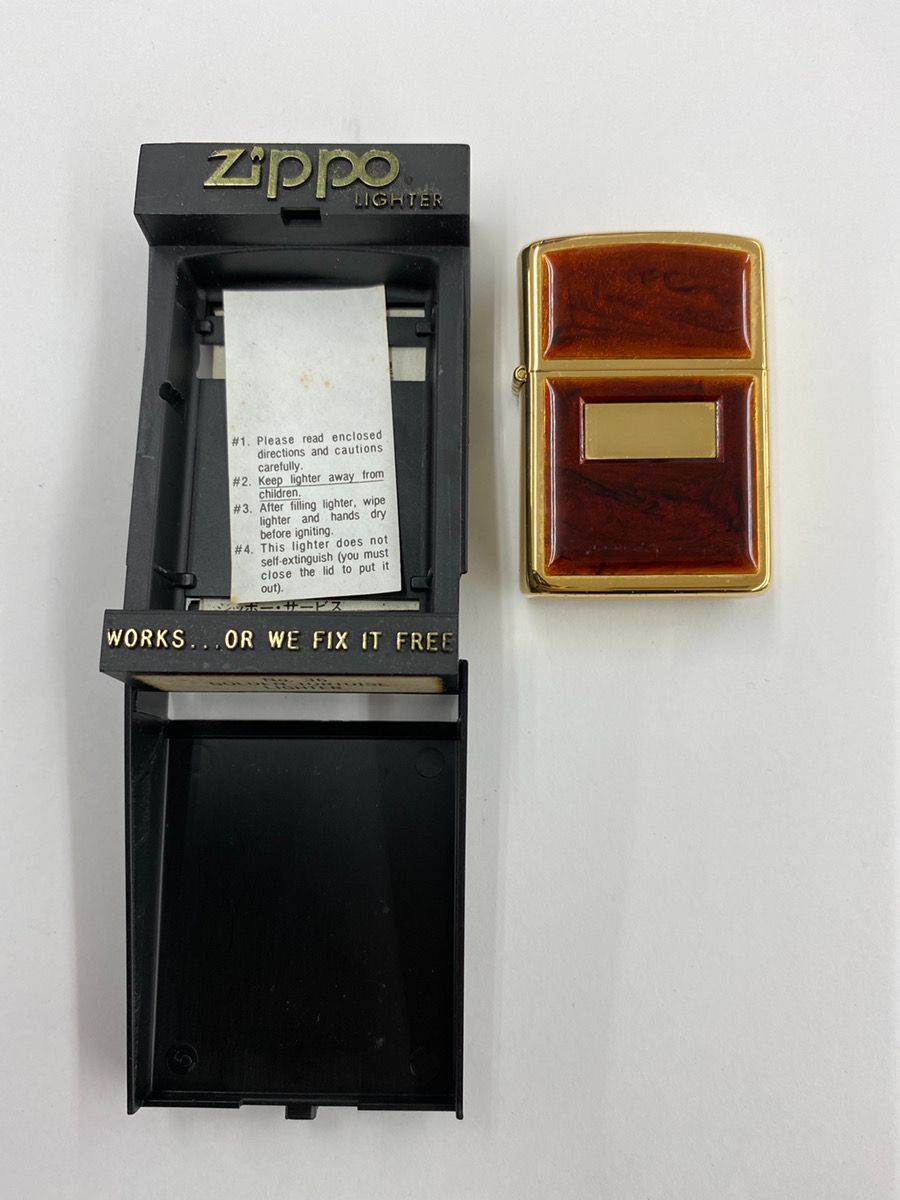 未着火品 Zippo 1987年製 べっ甲プレート